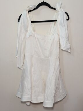 chinese dress ladies Lacy Sleeveless Linen Mini Dress in White by Dissh main image 0